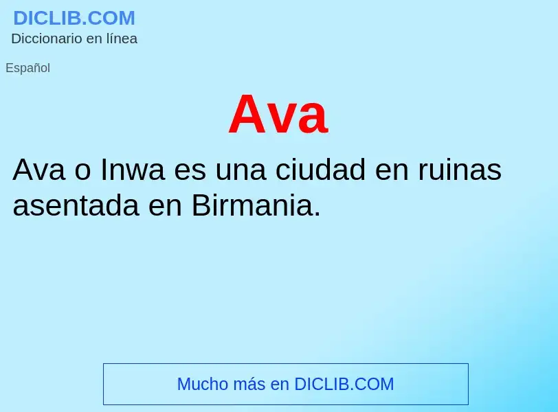 ¿Qué es Ava? - significado y definición