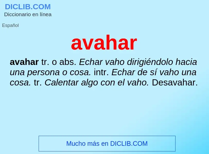 ¿Qué es avahar? - significado y definición