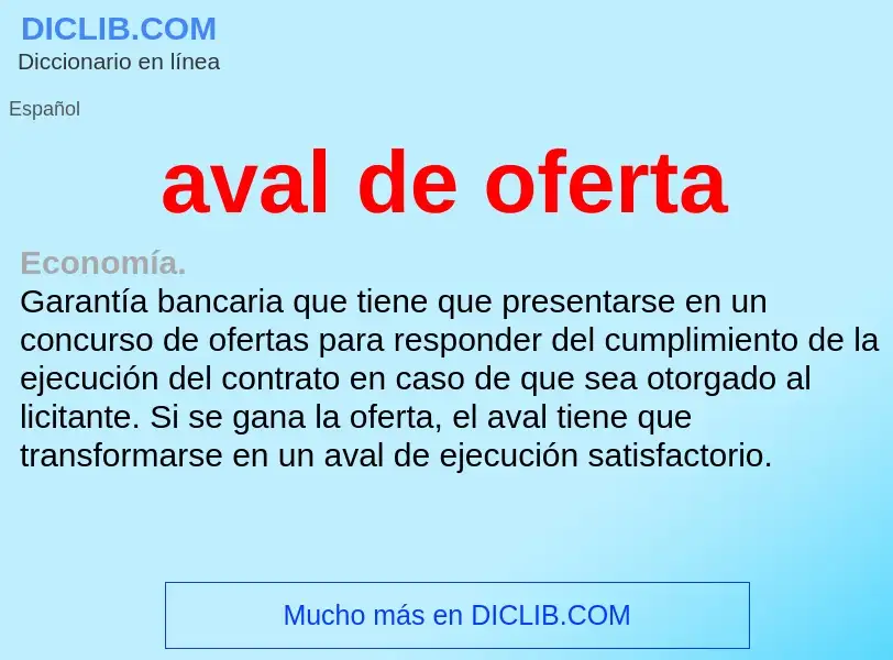 Что такое aval de oferta - определение