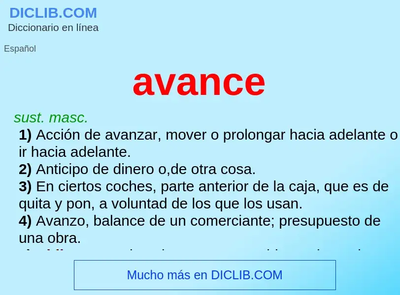 Wat is avance - definition