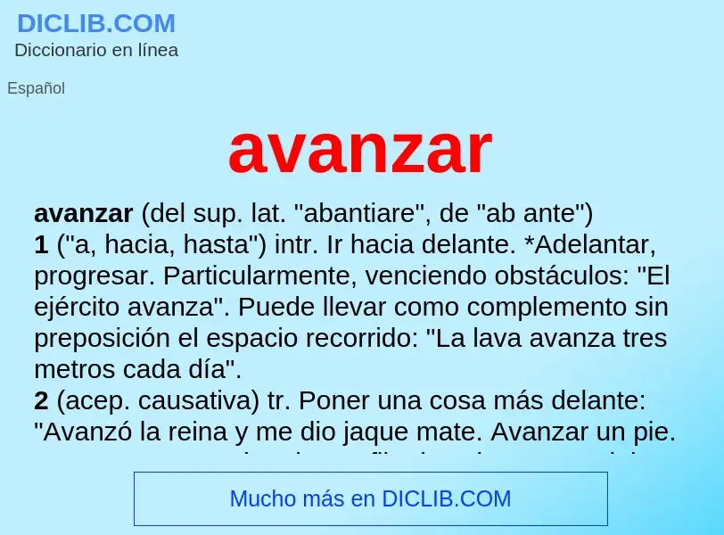 Wat is avanzar - definition