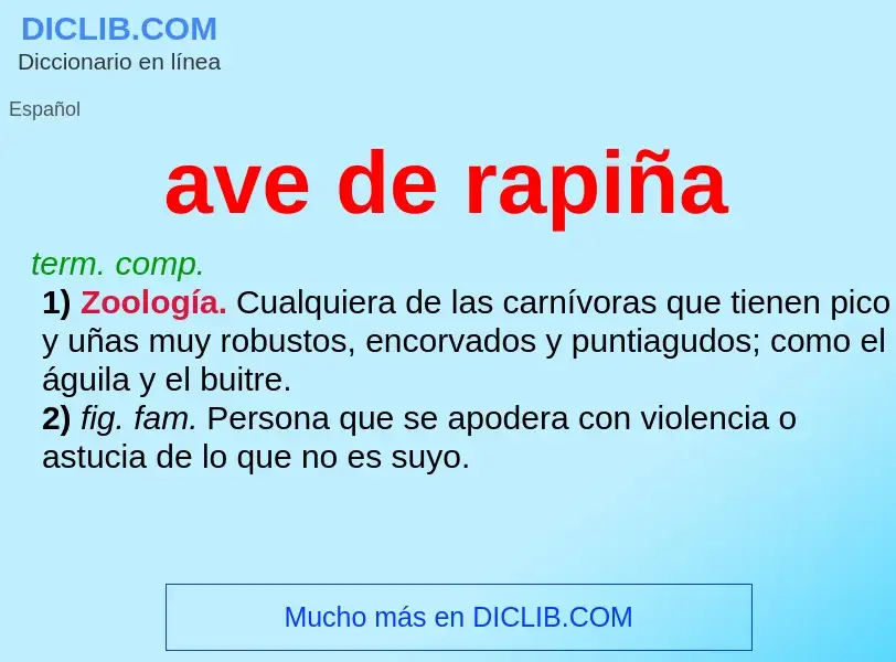 What is ave de rapiña - definition