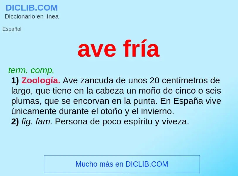 What is ave fría - definition