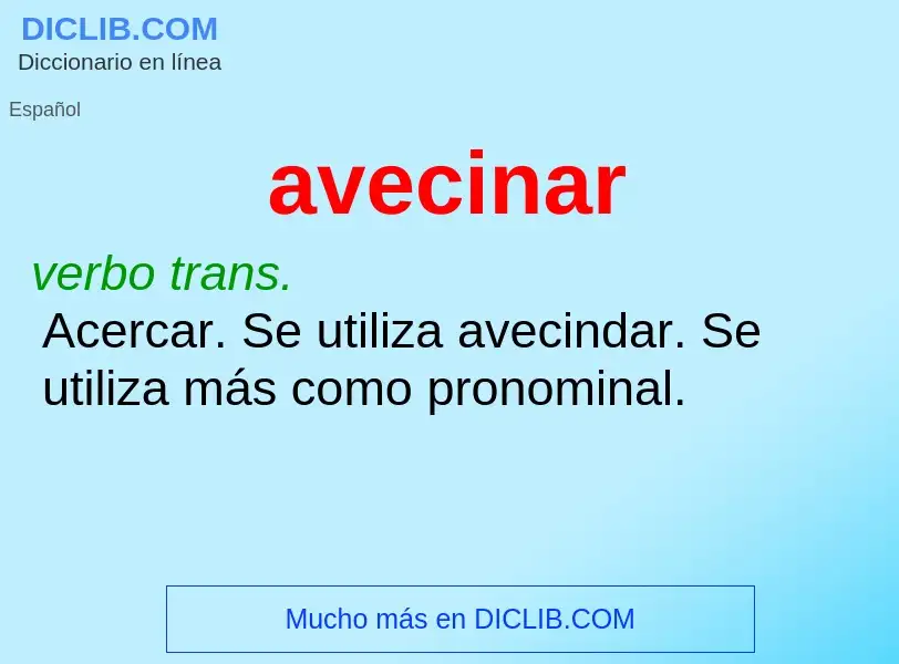 What is avecinar - definition