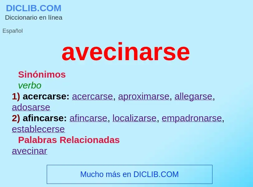 What is avecinarse - definition