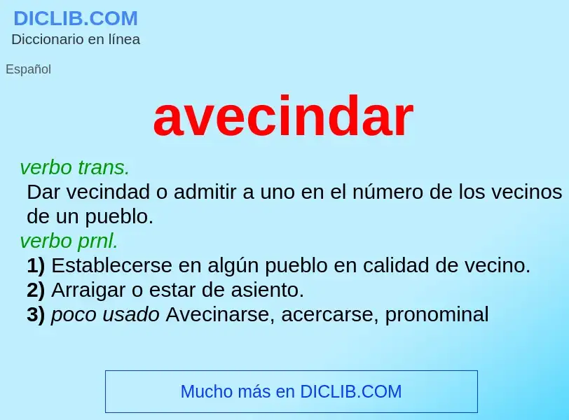 Что такое avecindar - определение