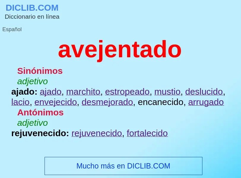 What is avejentado - definition