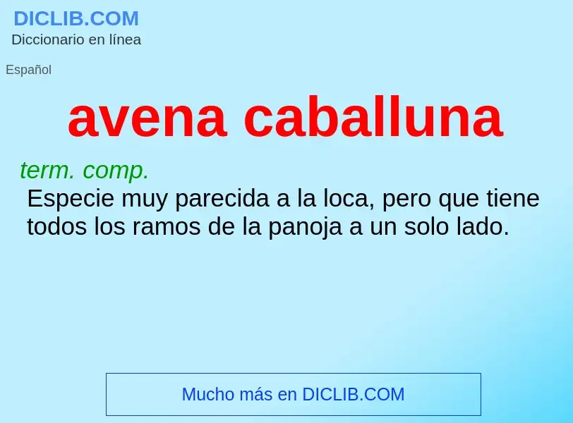 ¿Qué es avena caballuna? - significado y definición