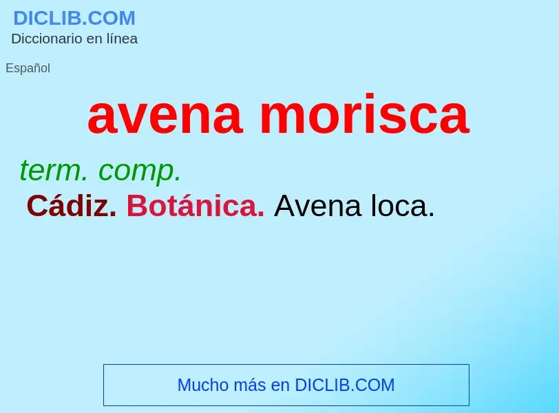 ¿Qué es avena morisca? - significado y definición