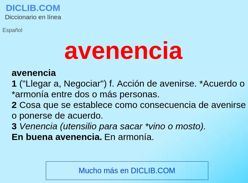 Wat is avenencia - definition