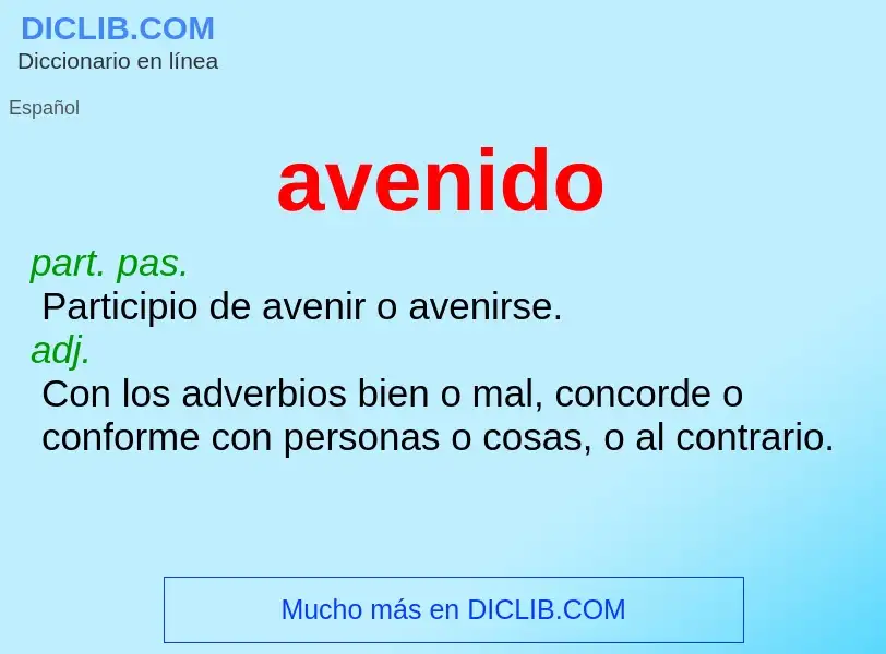 Wat is avenido - definition