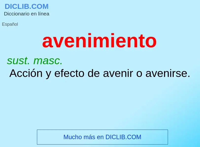 What is avenimiento - meaning and definition