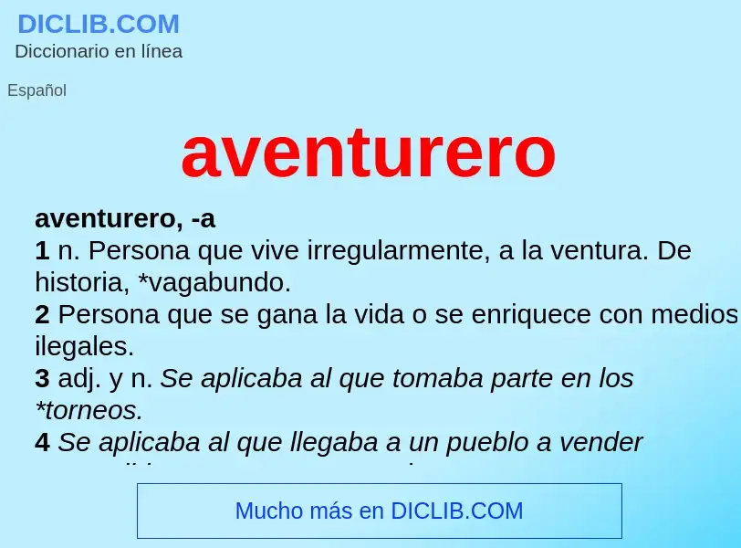 What is aventurero - definition