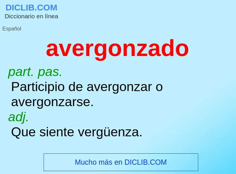 Wat is avergonzado - definition