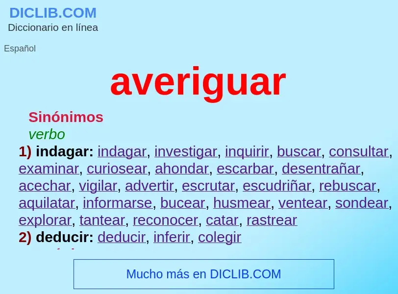 Was ist averiguar - Definition