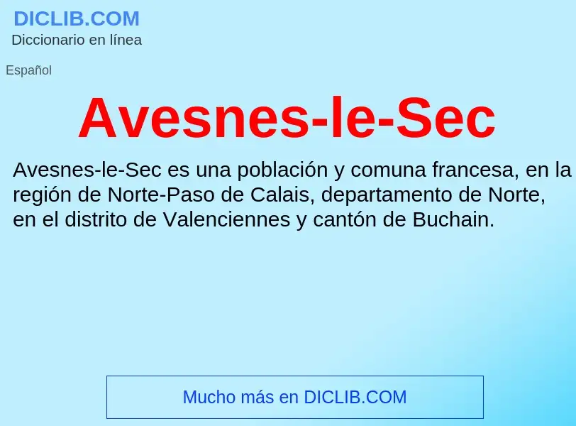 Wat is Avesnes-le-Sec - definition