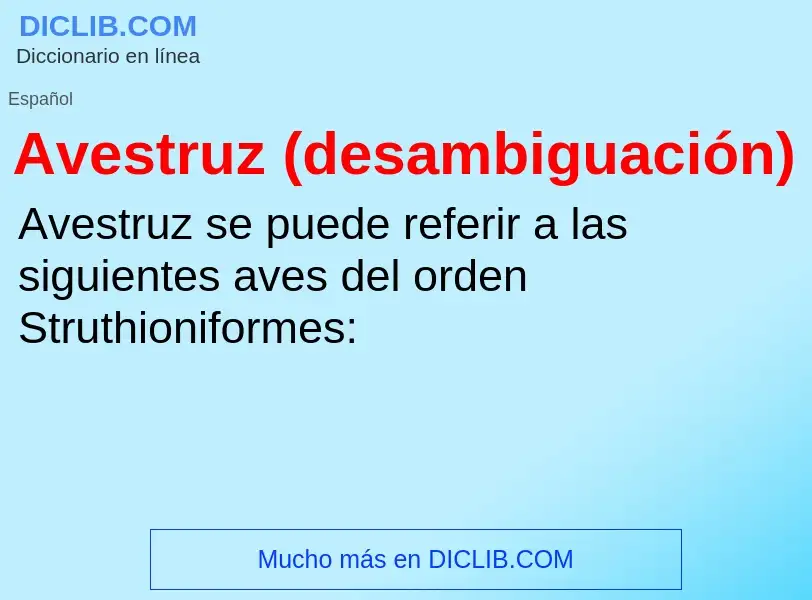 What is Avestruz (desambiguación) - definition