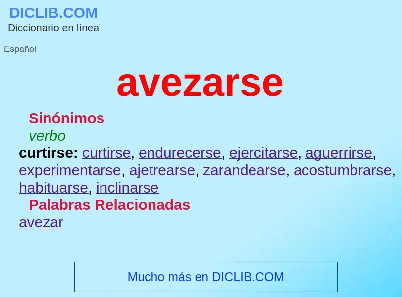 What is avezarse - meaning and definition