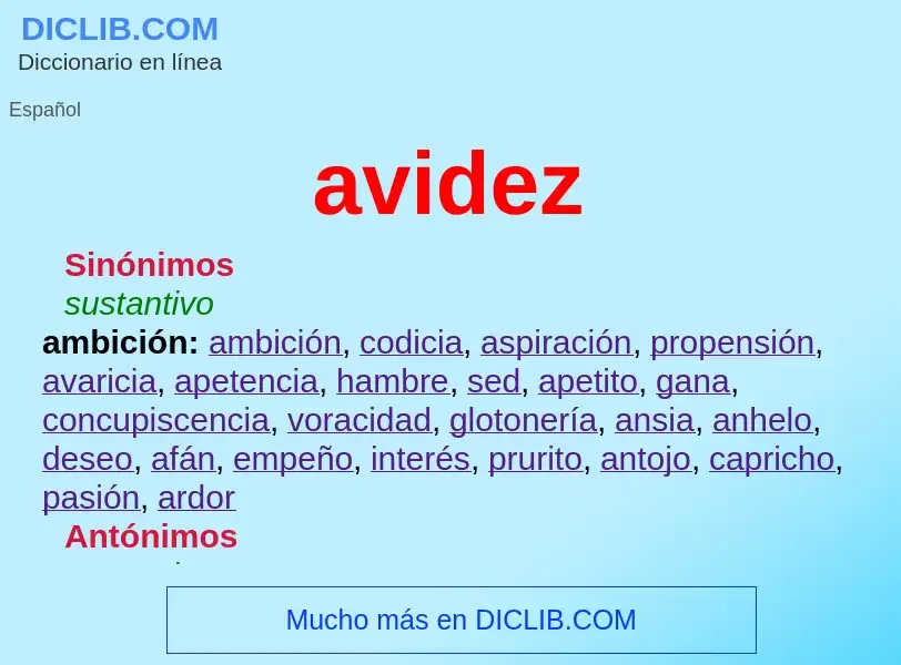 Wat is avidez - definition