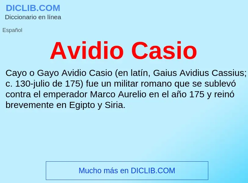 What is Avidio Casio - definition