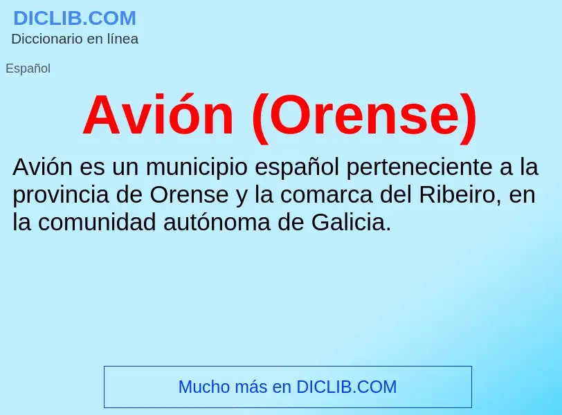 O que é Avión (Orense) - definição, significado, conceito