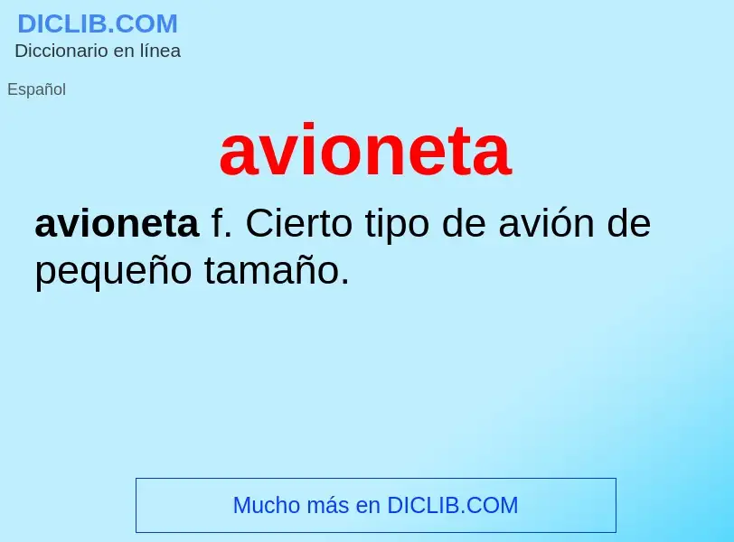 Was ist avioneta - Definition