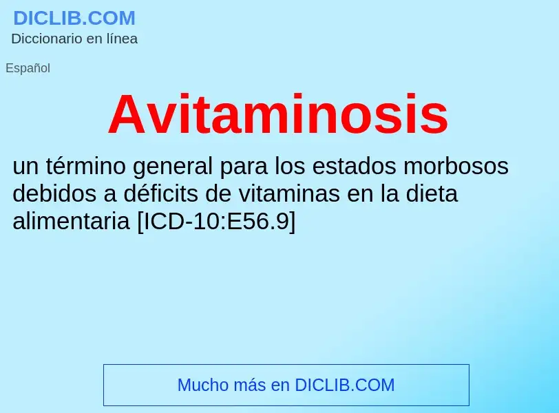 Что такое Avitaminosis - определение