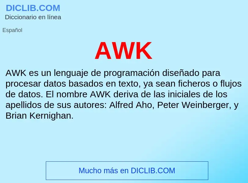 ¿Qué es AWK? - significado y definición