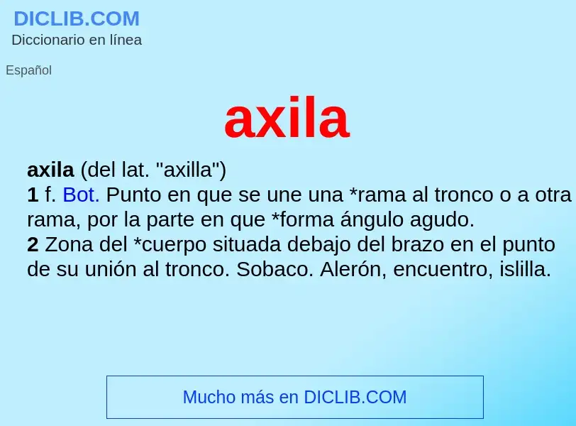 ¿Qué es axila? - significado y definición