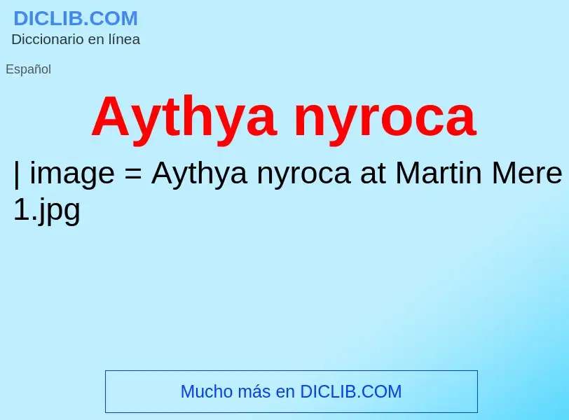 ¿Qué es Aythya nyroca? - significado y definición