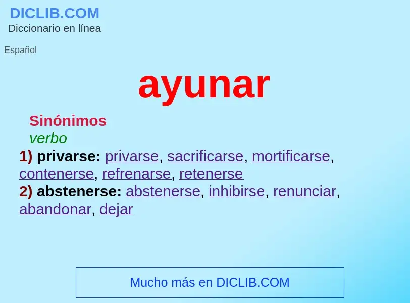 Was ist ayunar - Definition