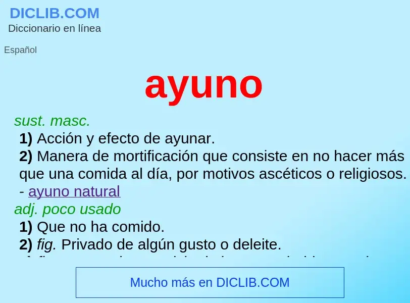 What is ayuno - meaning and definition