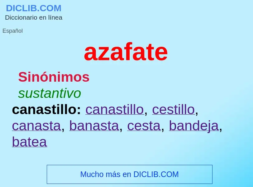 ¿Qué es azafate? - significado y definición