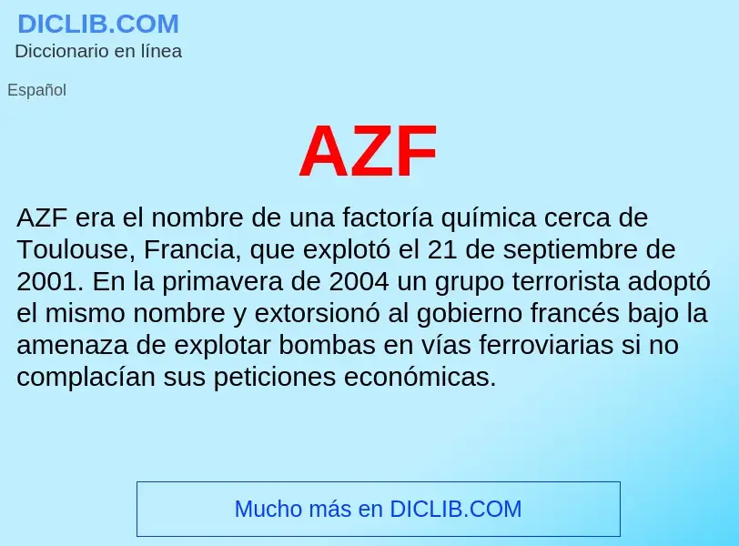 ¿Qué es AZF? - significado y definición