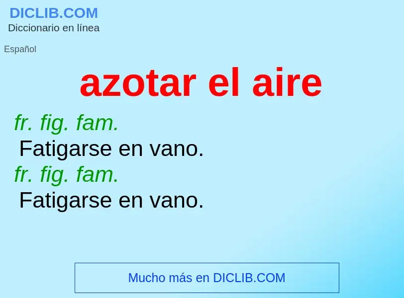 What is azotar el aire - definition