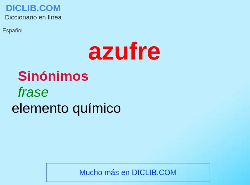 O que é azufre - definição, significado, conceito