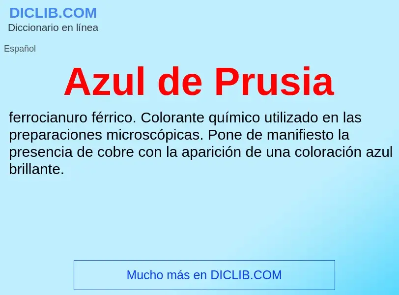 ¿Qué es Azul de Prusia? - significado y definición