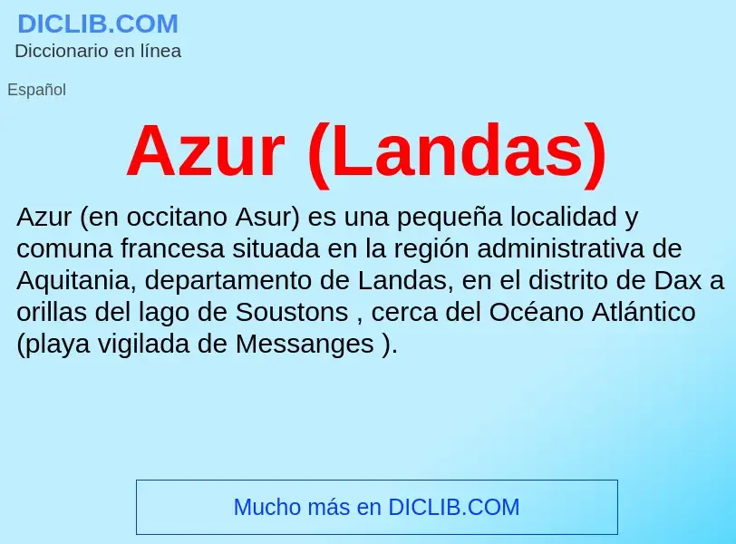 Wat is Azur (Landas) - definition