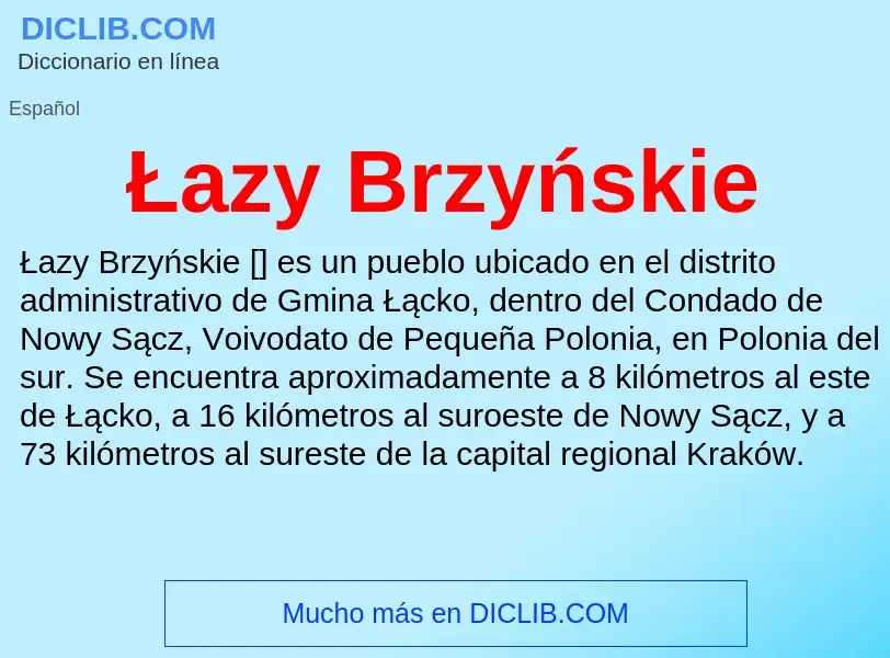 Qu'est-ce que Łazy Brzyńskie - définition