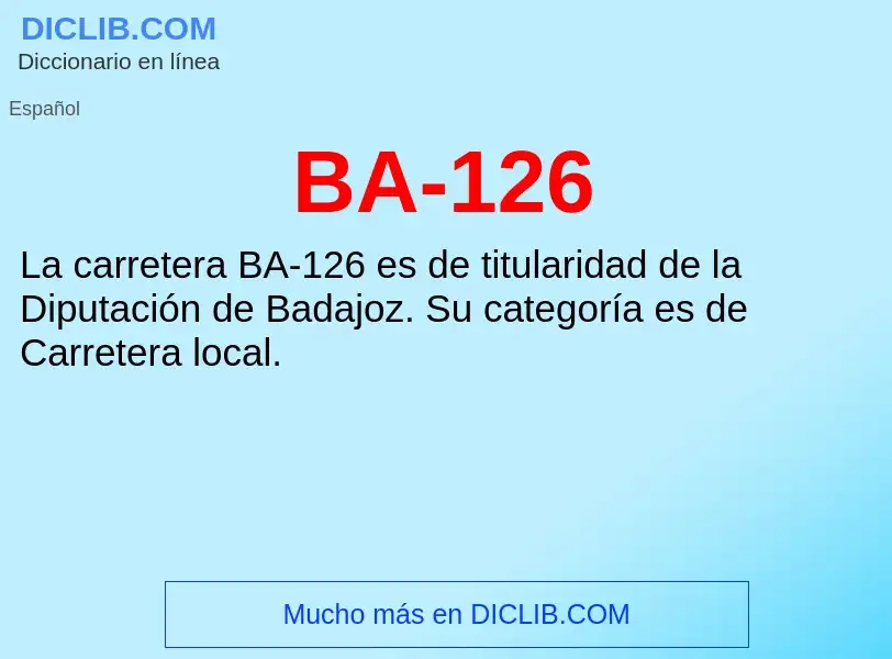 Τι είναι BA-126 - ορισμός