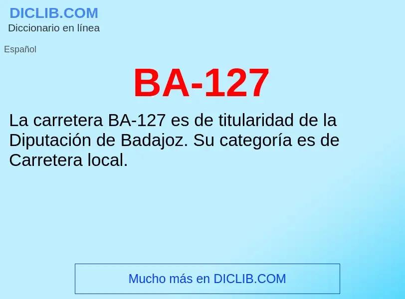 Τι είναι BA-127 - ορισμός