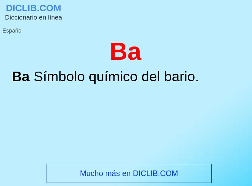 ¿Qué es Ba? - significado y definición