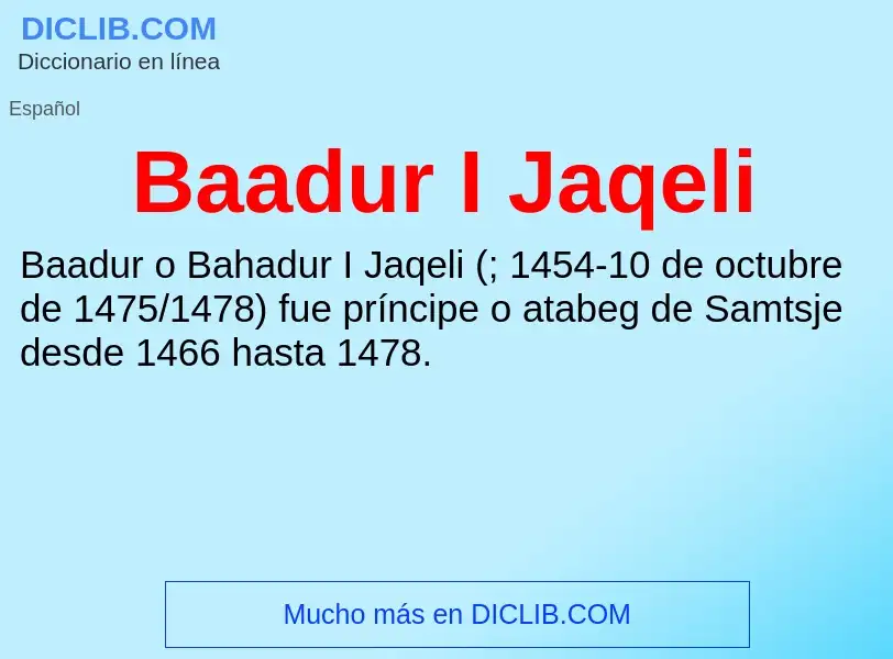 What is Baadur I Jaqeli - definition