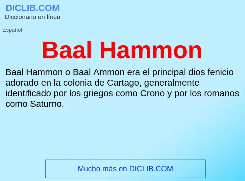 Τι είναι Baal Hammon - ορισμός