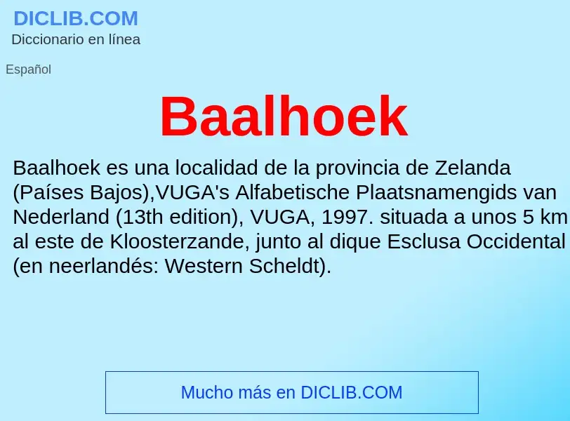 Τι είναι Baalhoek - ορισμός