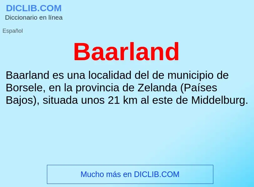 Τι είναι Baarland - ορισμός