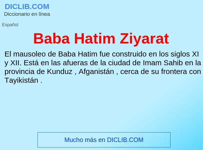 Τι είναι Baba Hatim Ziyarat - ορισμός