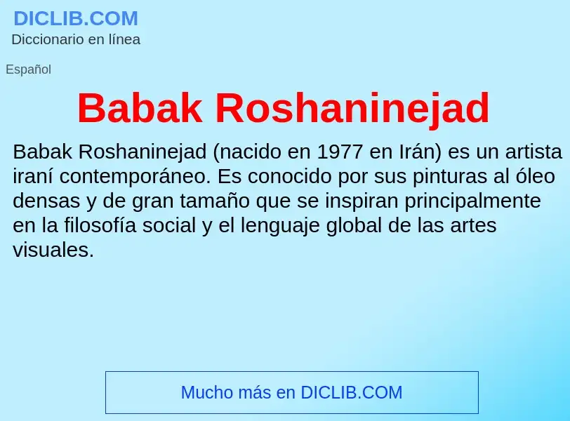 Τι είναι Babak Roshaninejad - ορισμός