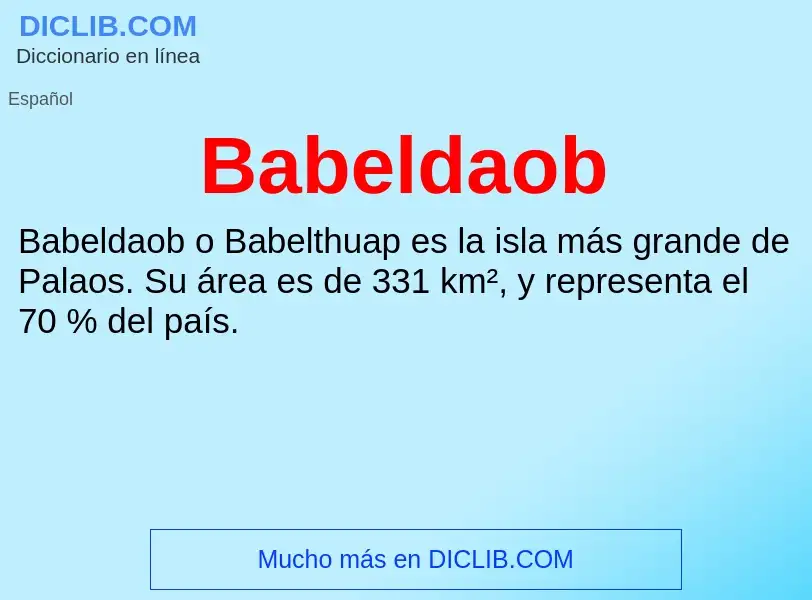 What is Babeldaob - definition