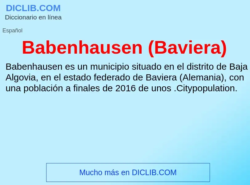 What is Babenhausen (Baviera) - definition